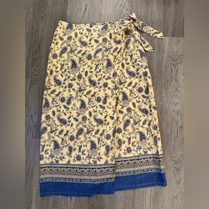 Vintage Linen Y2K Liz Claiborne Tie Wrap‎ Skirt